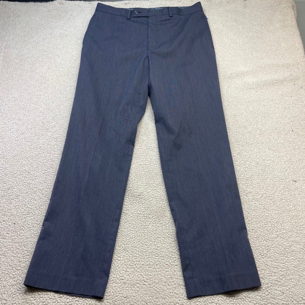 Lauren Ralph Lauren Pants Mens 34x32 Blue Dress Trousers Stretch Micro Pattern